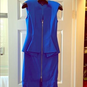 Ted Baker Electric Blue Zip Front Dress